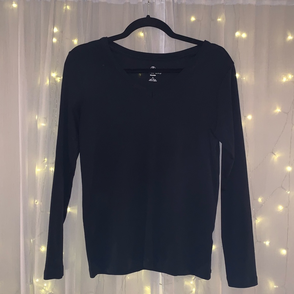 Lands’ End Perfect Basics 🖤 Black Long-Sleeve Top
